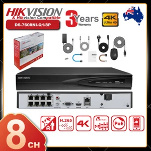 Hikvision Original NVR 8CH 8POE 4K H.265 Firmware Upgradeable DS-7608NI-Q1/8P AU - Picture 1 of 13