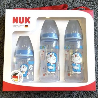 Juego de 3 biberones de plástico NUK Premium Choice Doraemon sin usar de Japón Foto 1 de 2