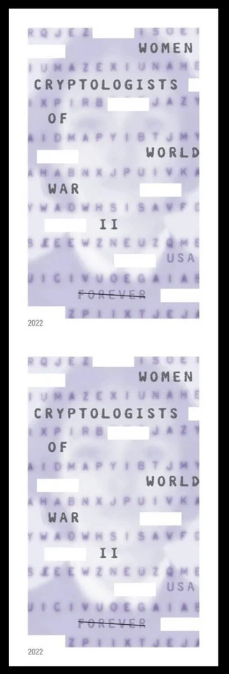 Women Cryptologist WWII Imperf/NDC Vert Pair of 2 stamps. MNH Ships 25 Oct 2022 - Image 1 of 1