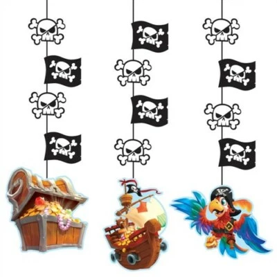Pirate Treasure Hanging Cutout Decorations 3 Pack 22.5" Paper Decorations - Image 1 of 2