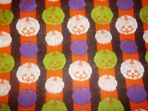 KÜRBISSTREIFEN, DAVID TEXTILES MEHRFARBIG ORANGE GRÜN 100 % BAUMWOLLSTOFF BTHY - Bild 1 von 3