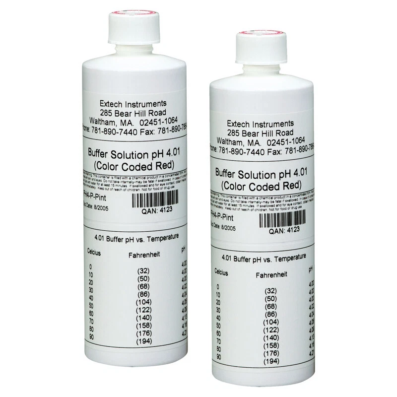 *NEW* Extech PH4-P 4pH Buffer Solution - 2 x Pint Sized Bottles / UK Stock - Image 1 of 1
