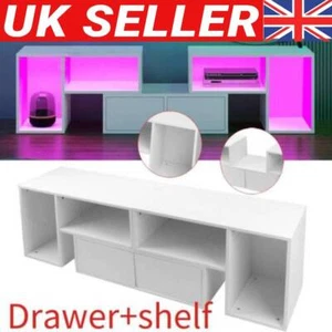 TV Unit I Sideboard I Cabinet Cupboard I TV Stand I Led & Remote I Modern White - Picture 1 of 7