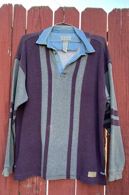 Suéter XL de Colección Años 90 Arizona Jean Co Para Hombres Grunge Skate Surf Calle Rugby Denim Foto 1 de 4