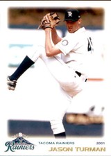 2001 Tacoma Rainiers Grandstand 26 Jason Turman Tuscaloosa Alabama Baseball Card