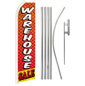 Warehouse Sale Advertising Swooper Feather Flutter Flag Pole Kit Sale Flag - Picture 1 of 9