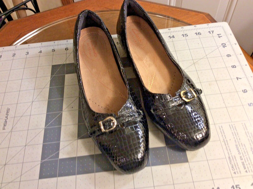 Clarks Artisan Scarpe Donna 7 5 M Cawell Mocassini Pelle di Serpente Ballerine 26101657 Nero