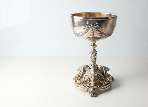 Late 19th Century German .800 Silver Footed Liturgical Chalice Goblet Fr de Smet