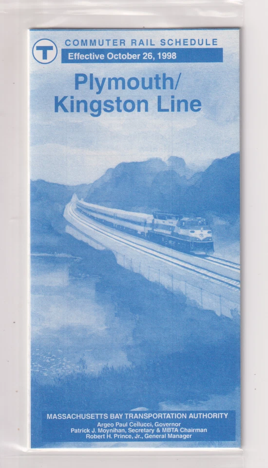 BOSTON  - MBTA      So. Sta.    PLYMOUTH  /  KINGSTON    Oct. 1998    (  MINT ) - Image 1 of 1