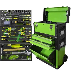 JBM Werkzeugtrolley für mit abnehmbaren 3 Fächern gefüllt mit Werkzeug - Bild 1 von 2