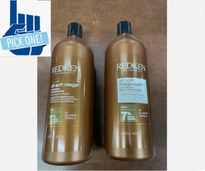 Redken All Soft Mega Shampoo OR Conditioner 33.8 oz Liter choose type - Picture 1 of 3