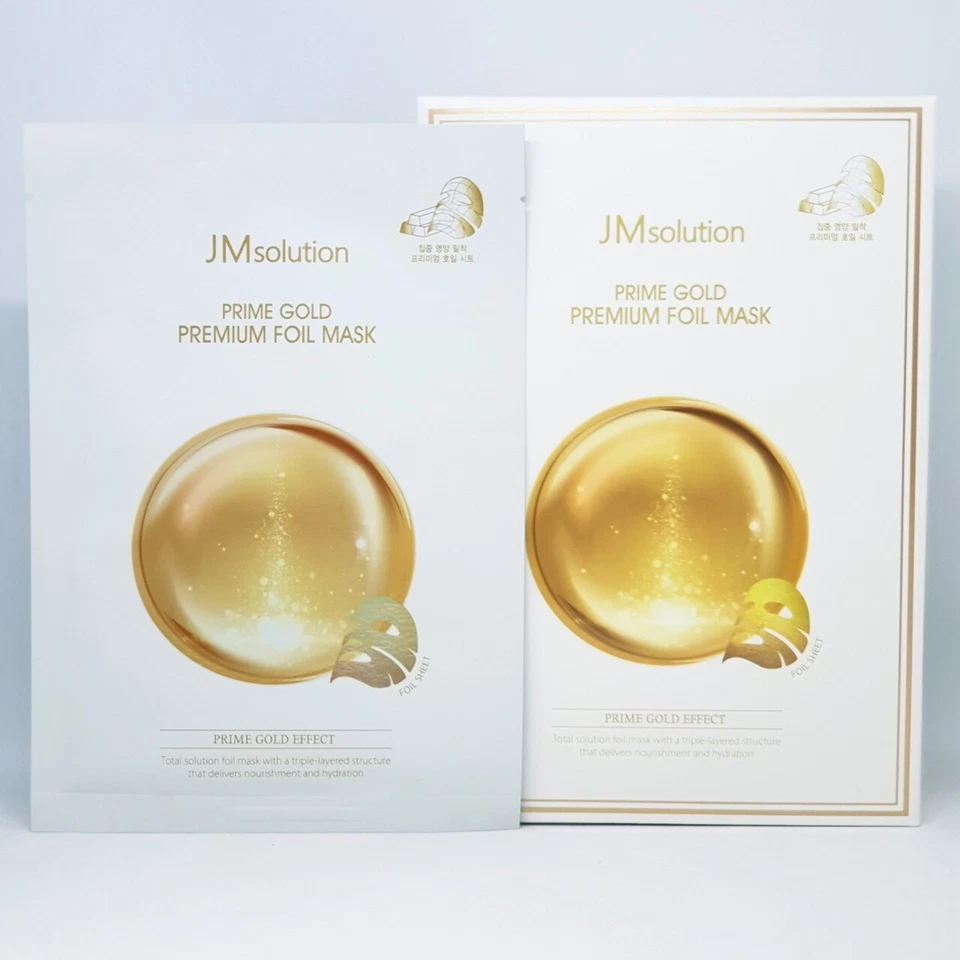 JMsolution Prime Gold Premium Foil Mask Pack 35ml x 10pcs Anti Aging K-Beauty - Image 1 of 4