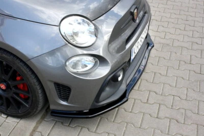 MAXTONDESIGN For Fiat 500 Abarth Mk1 FL Front Diffuser Splitter Maxton Design Gloss Black ABS