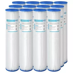20" x 4.5" Whole House Washable Pleated Sediment Water Filter Cartridge Big Blue - Picture 1 of 19