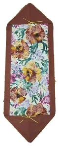 FARMHOUSE rust Floral table runner 15 x 42 fall harvest - Picture 1 of 2