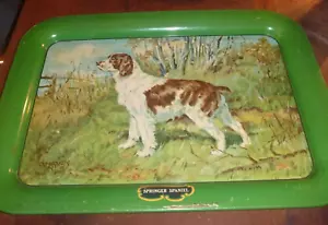 Vintage Metal Springer Spaniel Tray 1940 Ole Larson 1940's - Picture 1 of 9