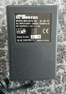 Bestec BPA 201S 12V AC/DC POWER SUPPLY ADAPTER 12v 1.6A UK PLUG