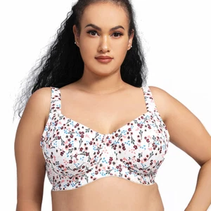 Women's Cotton Full Coverage Underwired Non-padded Seamless Plus Size Bra 34-54 - Picture 1 of 21