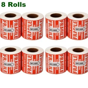 8 Rollen 500/Rolle 2 x 3 zerbrechliche Aufkleber Handle with Care Versand Versandetiketten - Bild 1 von 5