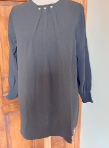 Ladies Smart Tunic / Smock Top by Alia Black - Pearl detail to Neck Sz 16 BNWOT - Picture 1 of 4