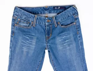 Seven7 Premium Distressed Wiskered Womens Jeans Light Wash Size 28 - Picture 1 of 6