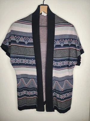 Rip Curl - Knitted Open Cardigan Women Small Southwestern Cottagecore blue pink - Image 1 of 4