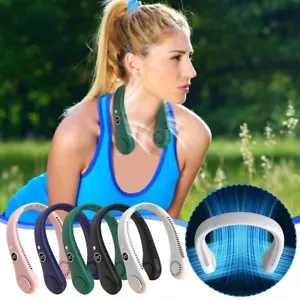 Mini Neck Fan Portable Hanging USB Rechargeable Air Cooler Bladeless Fan - Picture 1 of 47