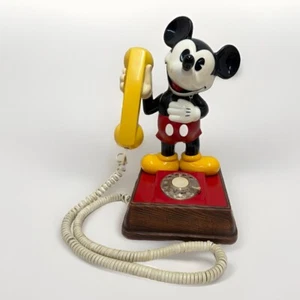 VTG 1976 Mickey Mouse Landline Rotary Dial Telephone 15" Home Disney - Picture 1 of 18