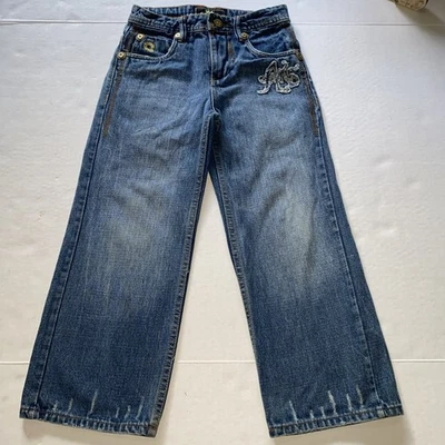 VTG Akademiks Relaxed Boys Medium  Blue Denim Jeans Sz 7  Y2K Hip Hop - Image 1 of 4