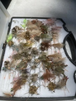 Custom fly fishing kit with over 100 personal made hooks   - Image 1 of 3