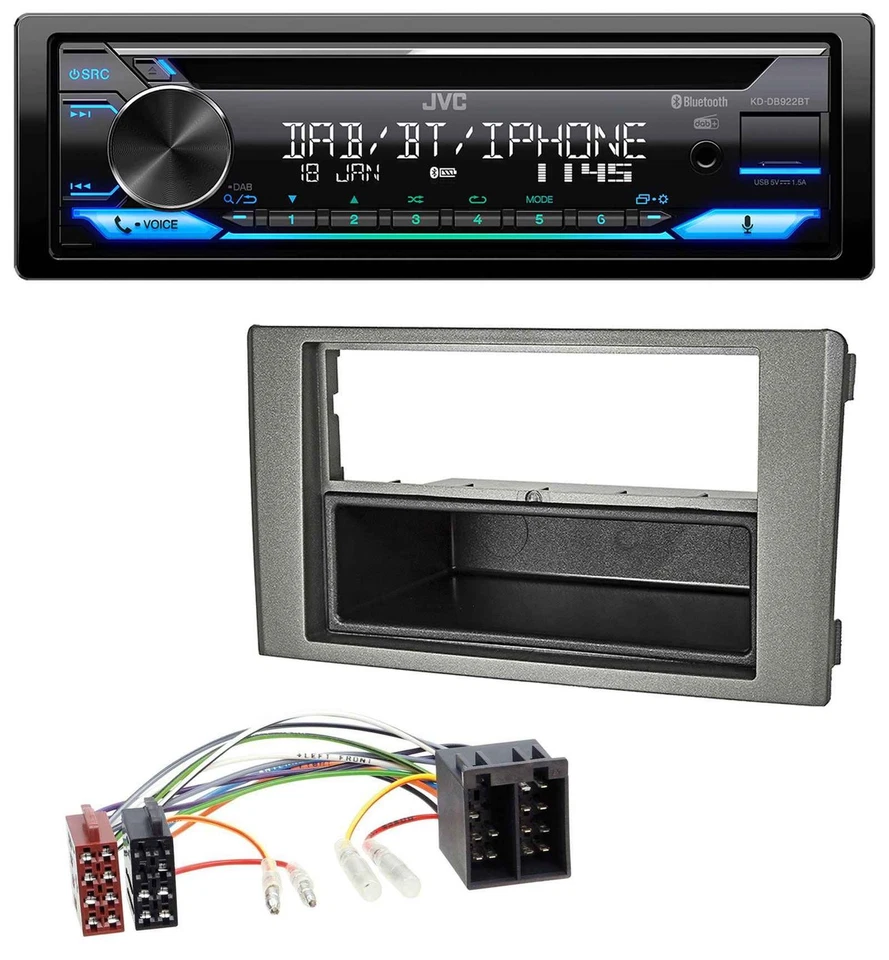 JVC Bluetooth MP3 USB DAB CD Autoradio für Iveco Daily (06-14) dunkelgrau - Bild 1 von 4