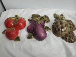 Set di carciofi, melanzane, pomodori verdure decorazione parete ceramica interni casa - Foto 1 di 22