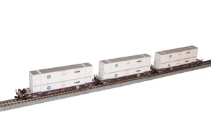Contenitori mozzo Kato N 106-6185 BNSF Gunderson MAXI-IV pozzo auto intermodale - Foto 1 di 1