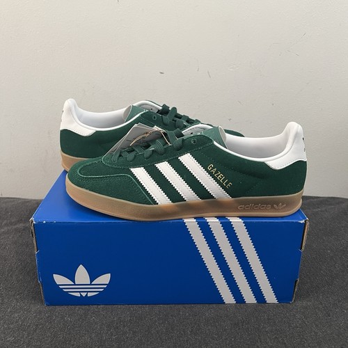 Adidas Gazelle Indoor verdi e bianche nuovissime Junior Uk5.5 Us6 Eu38 2 3 JS3800