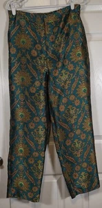 Pantalón Maeve by Anthropologie Mujer Melyssa Jaquard Estampado Jade Talla M - Imagen 1 de 7