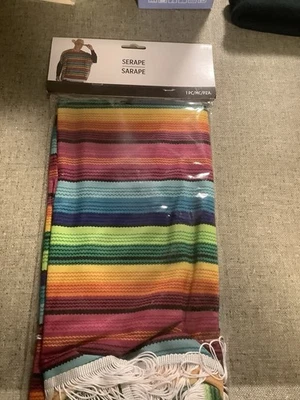 Poncho Serape Mexicano Disfraz Cinco de Mayo Fiesta Mexicana Foto 1 de 2