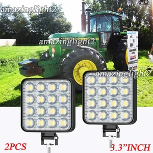 2X Square 3.3" LED WORK LIGHT Spot Beam Fit John Deere 4650 4630 4230 4040 2520 - Picture 1 of 10