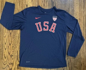 Herren Nike Team USA Olympia Langarm Dri-FIT T-Shirt XL Navy Blau Warm-Up - Bild 1 von 7
