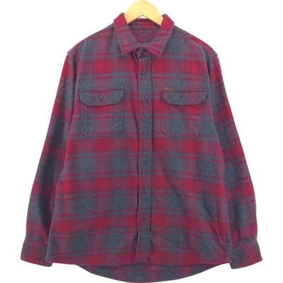 Used Orvis long-sleeved heavy flannel check shirt size M men's - Image 1 of 4