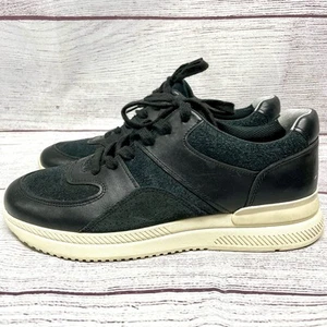 EverLane Trainer Black Leather Suede Sneakers Unisex Women Size 10 Men Size 8  - Picture 1 of 9