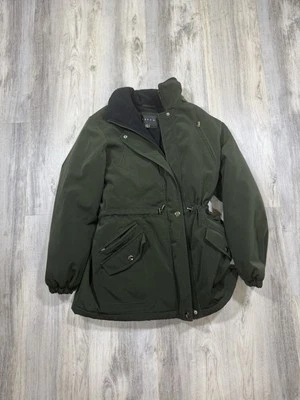 Giacca full zip all polyester womens green coat jacket size medium - Image 1 of 4