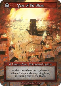 YEAR OF THE BLAZE Unique Foil -SORCERY CONTESTED REALM: ARTHURIAN LEGENDS (2024) - Picture 1 of 1