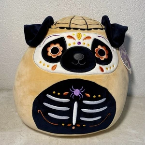 2021 Prince Pug Dog Squishmallows 12" Plush Halloween Day of the Dead Candyskull - Picture 1 of 9