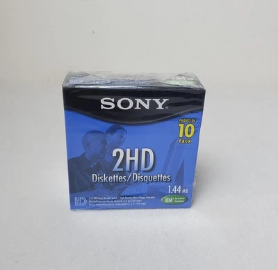 Disquetes Sony 2HD 3,5 pulgadas 1,44 MB paquete de 10 disquetes nuevos sellados formateados IBM Foto 1 de 4