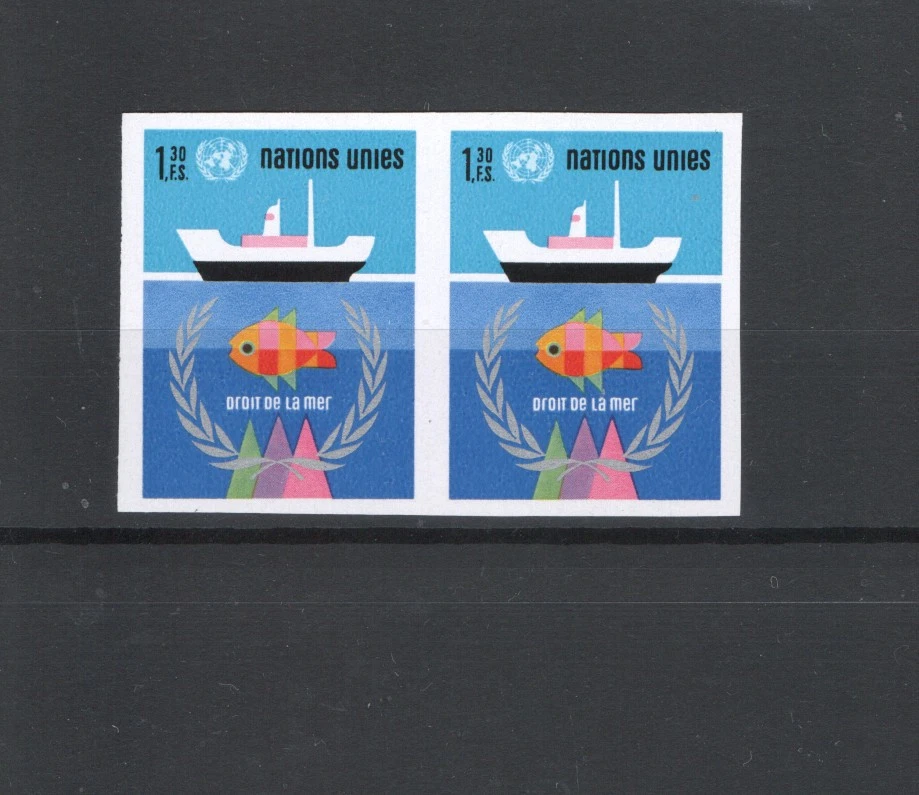 NACIONES UNIDAS GINEBRA 1974 BARCO PERFORADO PECES MNH - 13185 Foto 1 de 1