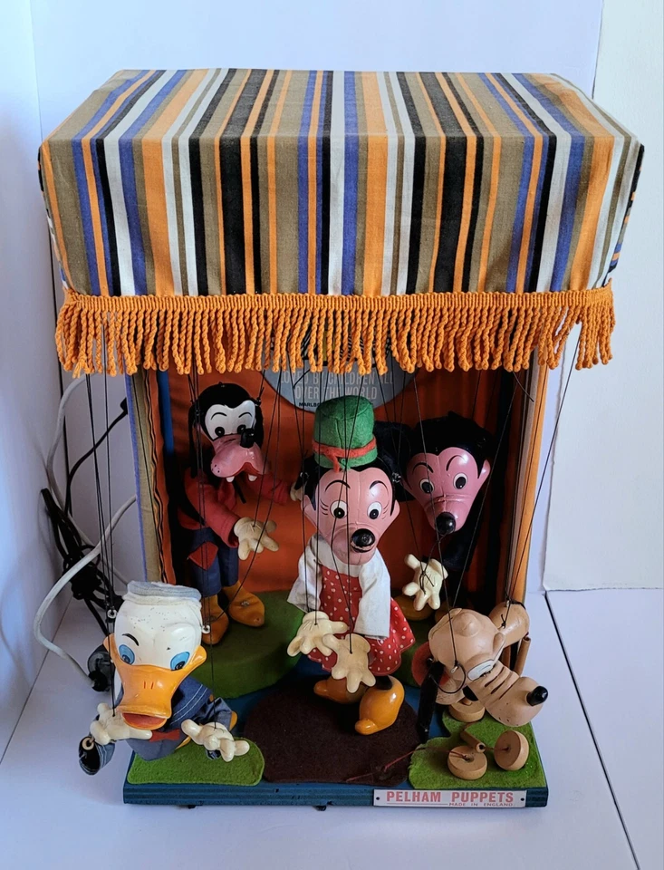 Pelham Puppets Wonky Disney Mickey Donald Marioneta Animado Marioneta Show RARO Foto 1 de 4