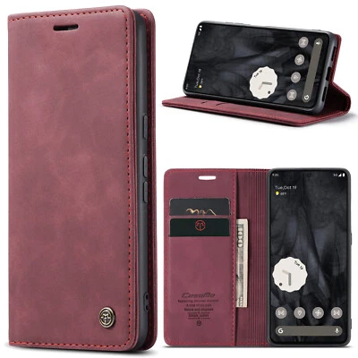 Para Google Pixel 10 9 Pro XL 8A 7A 6 Pro Cuero PU Magnético Abatible Cartera Estuche Foto 1 de 4