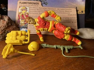 Vintage Original 1984 GI JOE Flamethrower Blowtorch Actionfigur mit Karteikarte - Bild 1 von 6