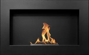 Bio-Ethanol Wandkamin Matt Schwarz 650x400 – Modern Design Deko Kamin - Bild 1 von 5