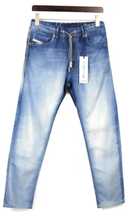 Diesel Narrot Jeans Herren W28 Jogg Gummibund Nadelstreifen Dehnbar Neu Blau - Picture 1 of 6